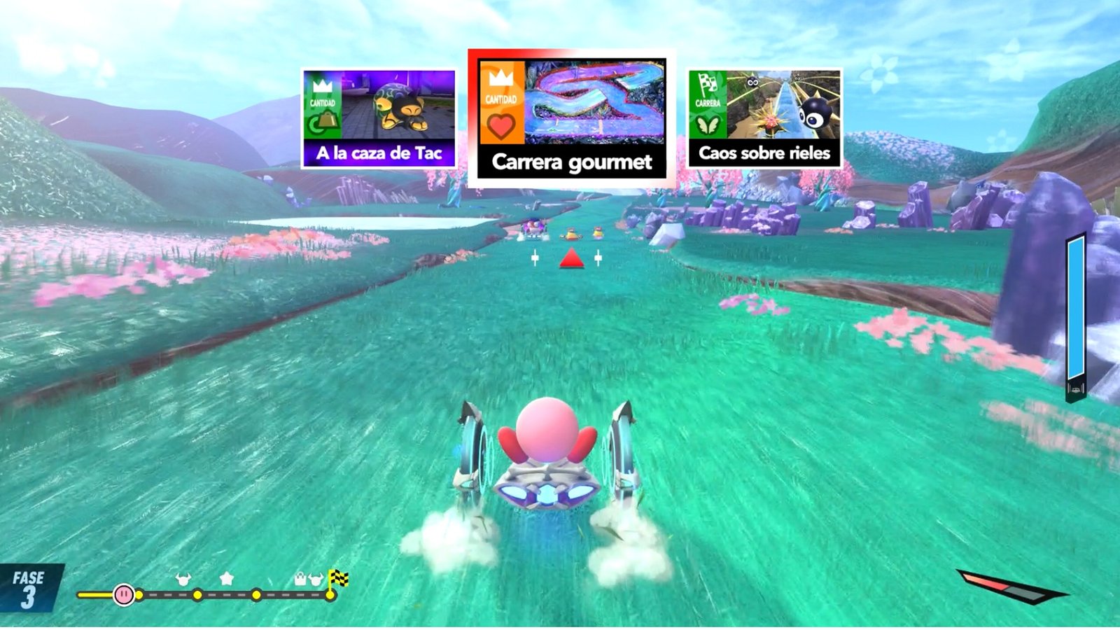 Imágenes del modo historia de Kirby Air Riders